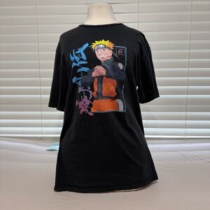 Black Label Black Tee with Colorful Anime Art